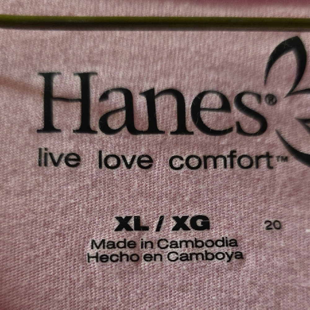 Hanes Soft Pink Women's Long Sleeve Tee - Picture 2 of 3